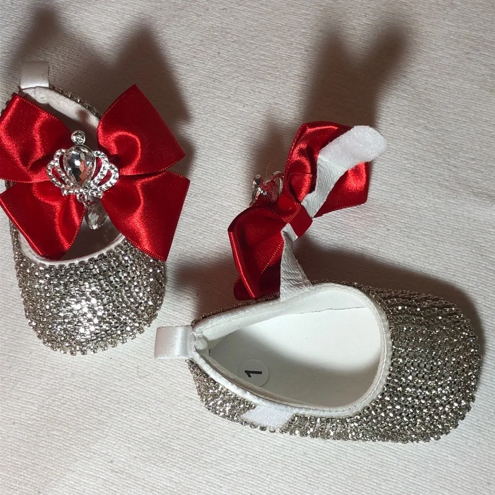 Girl Rhinestones Soft Bottom Toddler Size 1